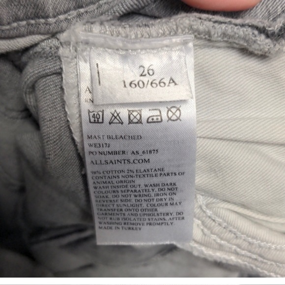 All Saints Mast Skinny Jeans Size 26 - Picture 6 of 7